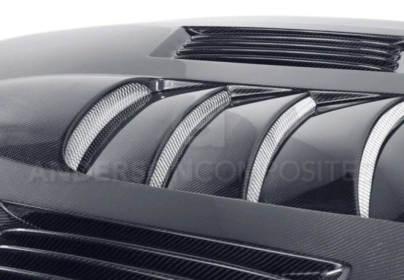 Anderson Composites 10-14 Ford Mustang/Shelby GT500 and 2013-2014 GT/V6 Type-SS Hood - Back View