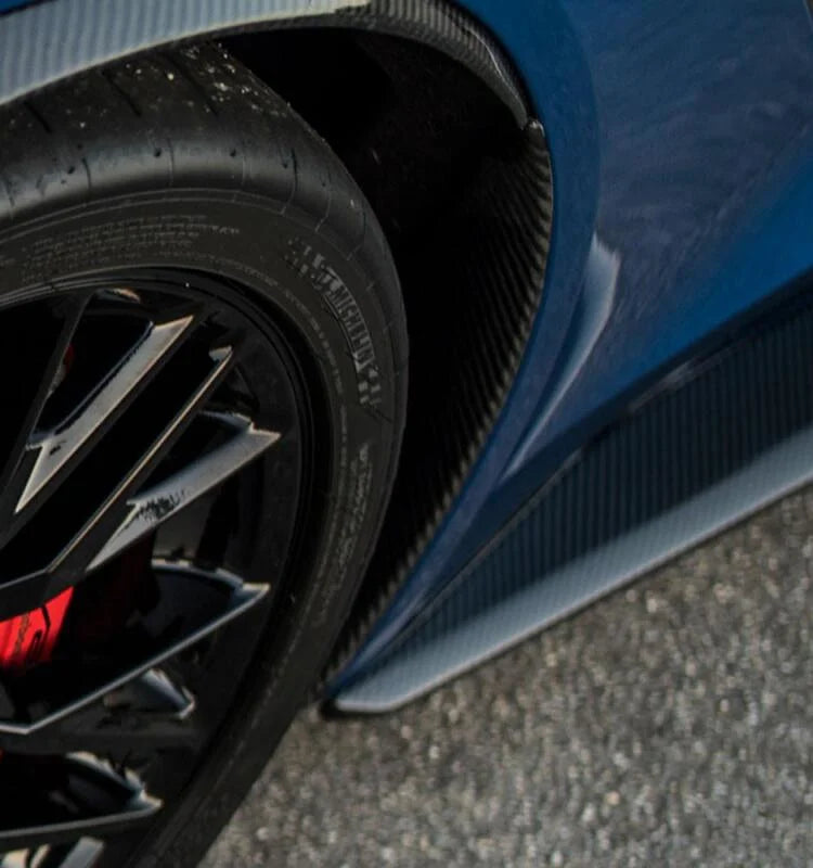 Anderson Composites 14+ Chevrolet Corvette C7 Stingray/Z06 Front Mud Flaps - Back View