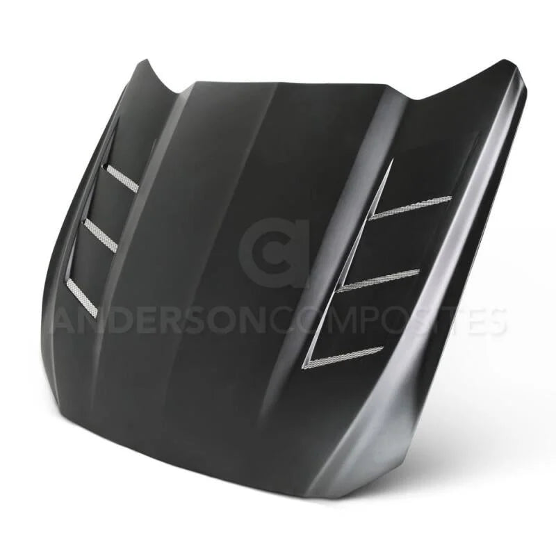 Anderson Composites 15-16 Ford Mustang (Excl. GT350/GT350R) Fiberglass Heat Extractor Hood - Main Product View