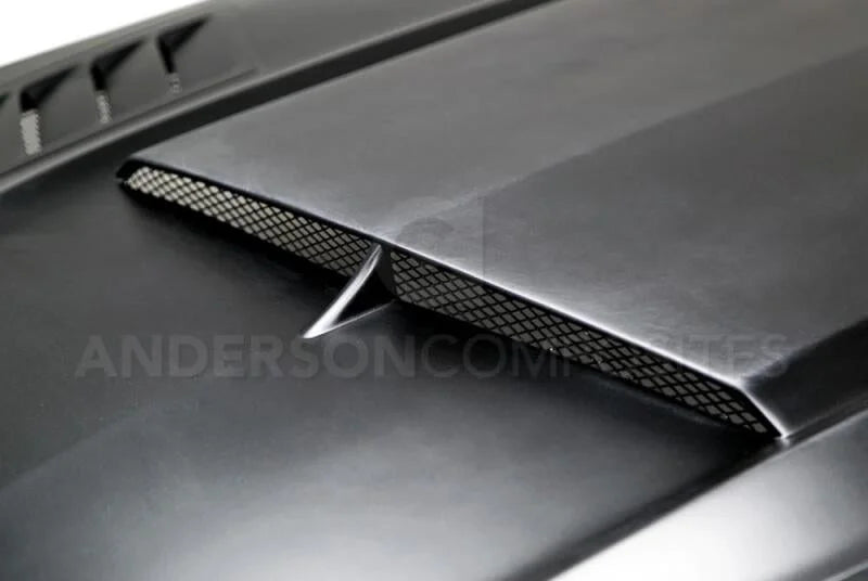 Anderson Composites 15-16 Ford Mustang (Excl. GT350/GT350R) Ram Air Fiberglass Hood - Side View
