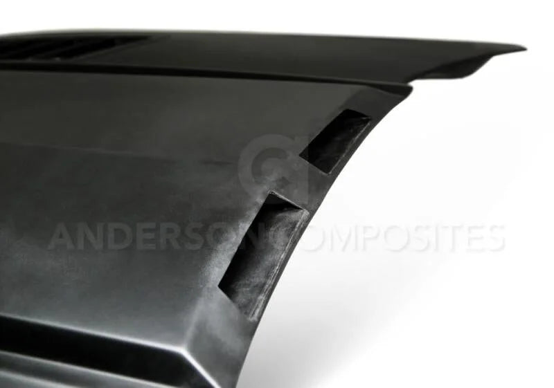 Anderson Composites 15-16 Ford Mustang (Excl. GT350/GT350R) Ram Air Fiberglass Hood - Installation View