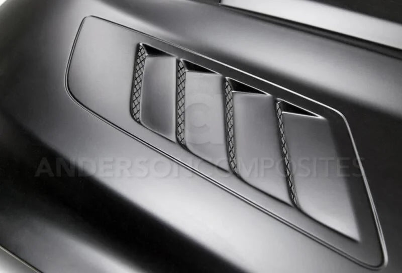 Anderson Composites 15-16 Ford Mustang (Excl. GT350/GT350R) Ram Air Fiberglass Hood - Additional View 5