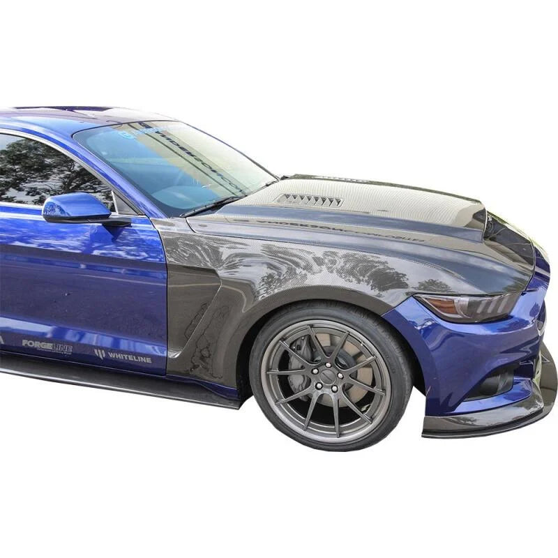 Anderson Composites 15-16 Ford Mustang GT 350 Style Carbon Fiber Front Fenders - Side View