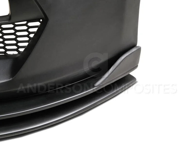 Anderson Composites 15-16 Ford Mustang GT350 Style Fiberglass Front Bumper w/ Front Lip - Side View