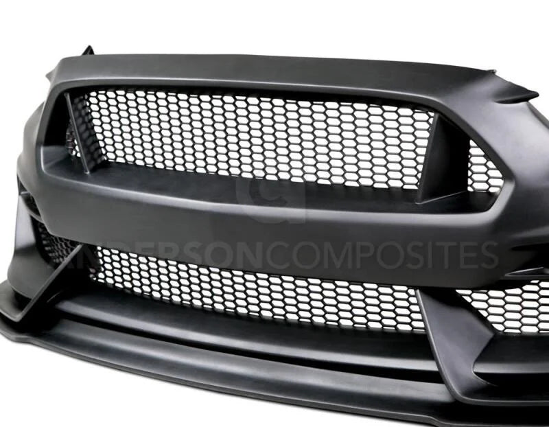Anderson Composites 15-16 Ford Mustang GT350 Style Fiberglass Front Bumper w/ Front Lip - Back View