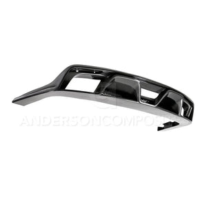 Anderson Composites 15-16 Ford Mustang R-Style Carbon Fiber Rear Valance (for Quad Tip Exhaust) - Main Product View