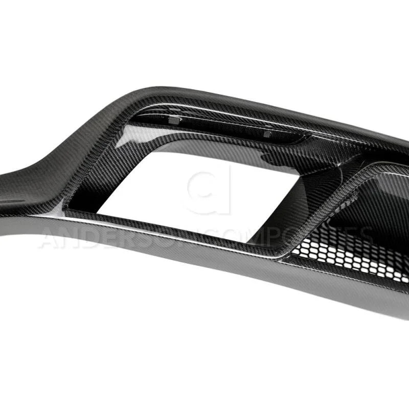 Anderson Composites 15-16 Ford Mustang R-Style Carbon Fiber Rear Valance (for Quad Tip Exhaust) - Back View