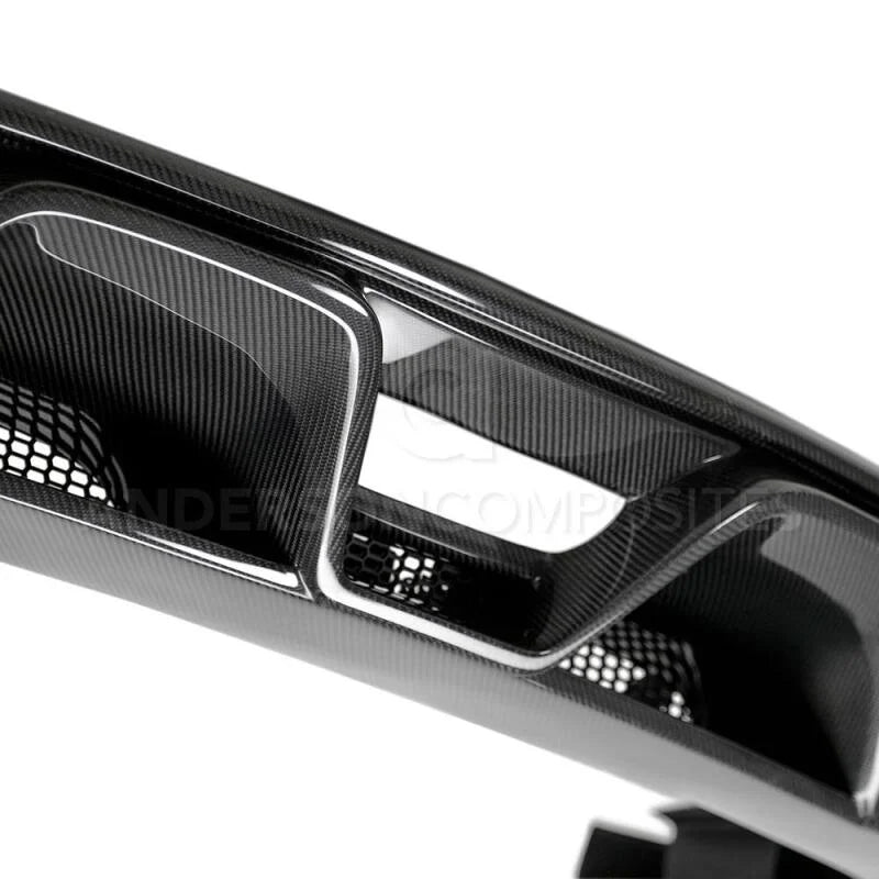 Anderson Composites 15-16 Ford Mustang R-Style Carbon Fiber Rear Valance (for Quad Tip Exhaust) - Additional View 6