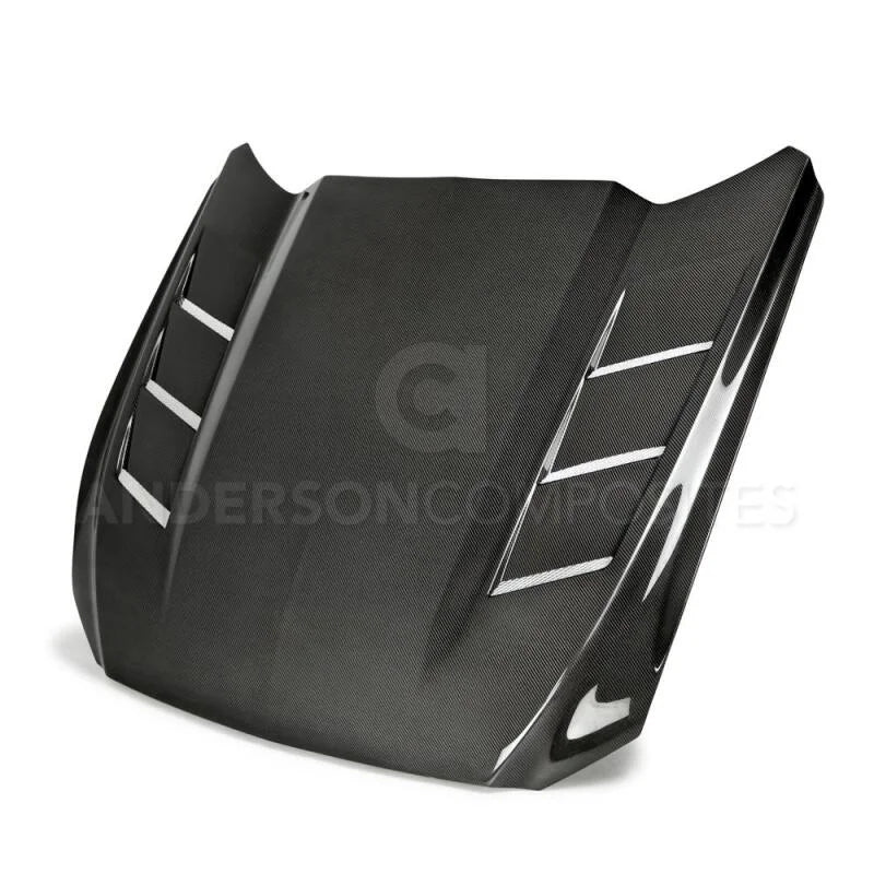 Anderson Composites 15-17 Ford Mustang (Excl. GT350/GT350R) Heat Extractor Double Sided Hood - Main Product View
