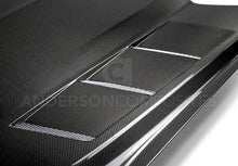 Load image into Gallery viewer, Anderson Composites 15-17 Ford Mustang (Excl. GT350/GT350R) Heat Extractor Double Sided Hood - Installation View
