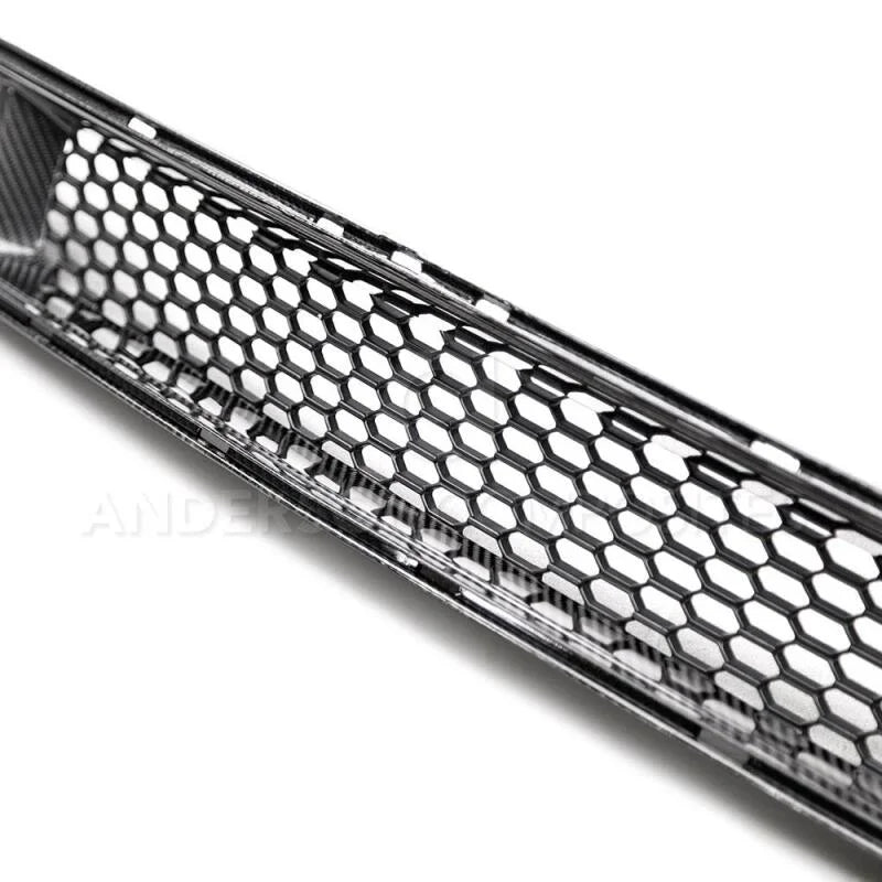 Anderson Composites 15-17 Ford Mustang Front Carbon Fiber Lower Grille - Back View