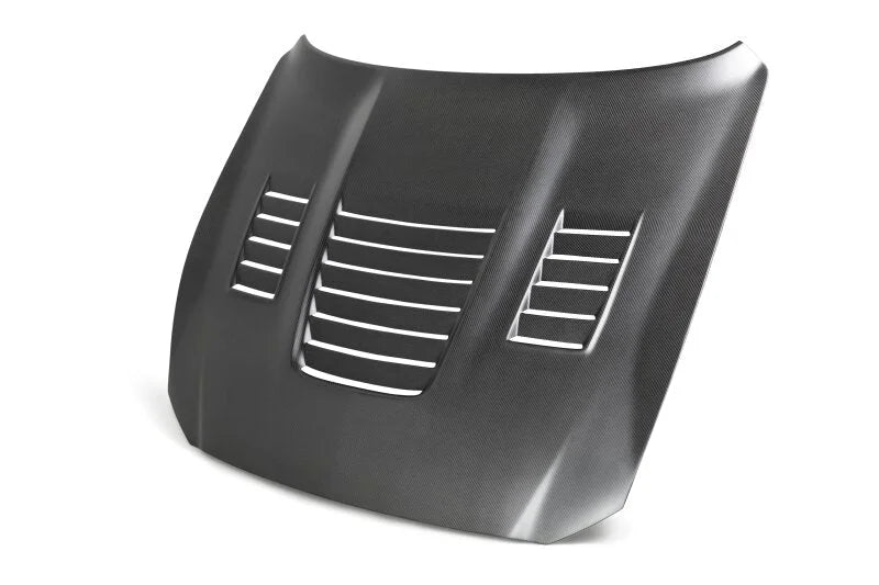 Anderson Composites 15-19 Ford Mustang Shelby GT350 Type-CR Double Sided Carbon Fiber Hood - Main Product View