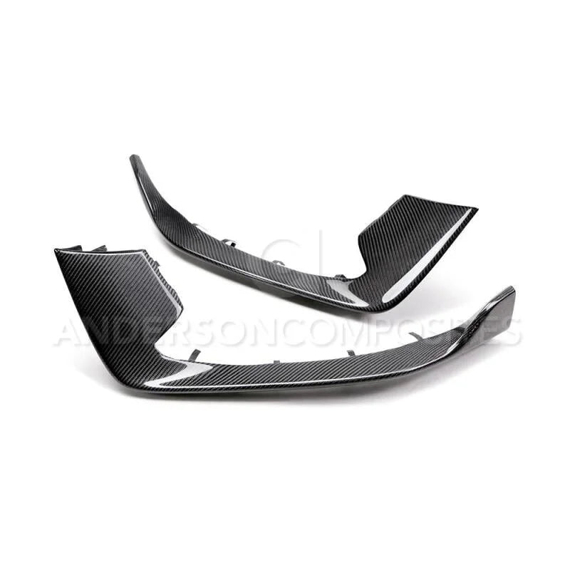 Anderson Composites 15-20 Ford Mustang Shelby GT350 Carbon Fiber Bumper Inserts - Main Product View