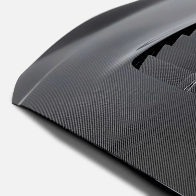 Anderson Composites 15-20 Ford Mustang Shelby GT350/GT350R Type GT5 Double Sided Carbon Fiber Hood - Back View