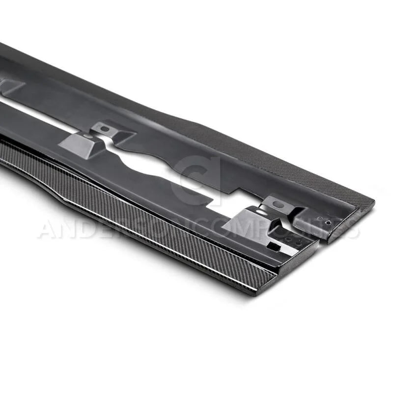 Anderson Composites 16-17 Ford Focus RS Type-AR Rocker Panel Splitter - Installation View
