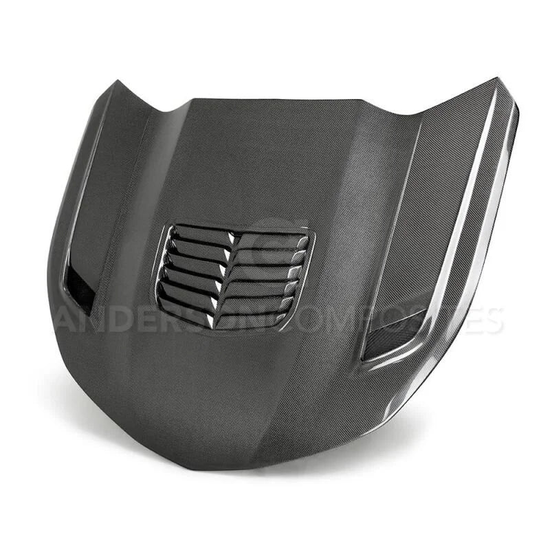 Anderson Composites 16-19 Chevrolet Camaro Double Sided Carbon Fiber Type-T2 Style Hood - Main Product View