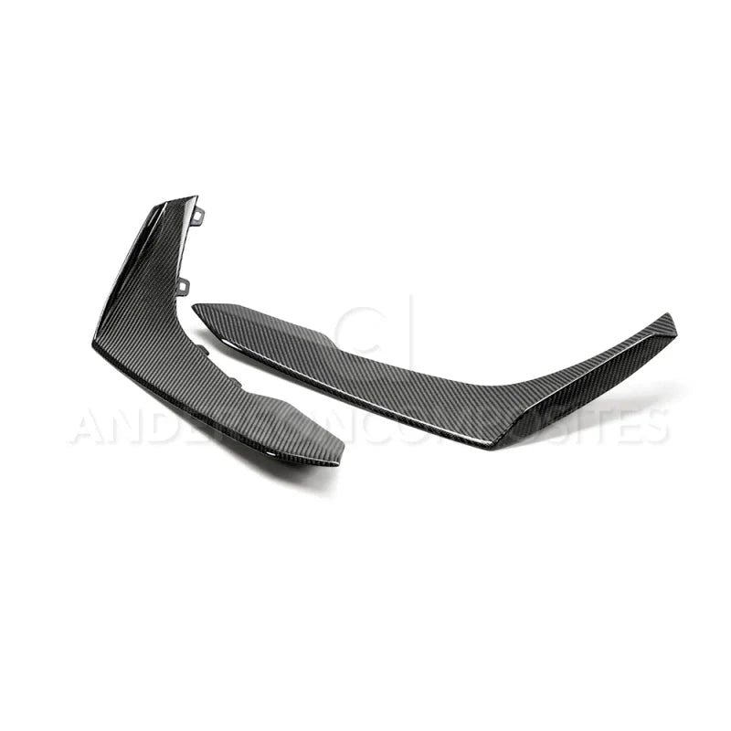 Anderson Composites 17-18 Chevy Camaro ZL1 1LE Type-LE Carbon Fiber Front Bumper Canards - Main Product View