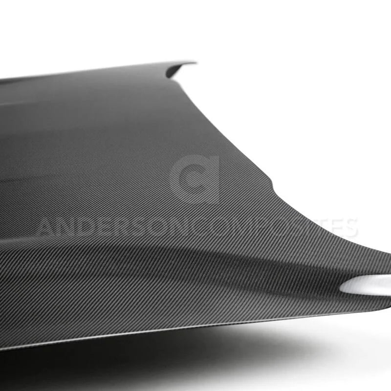 Anderson Composites 18-20 Ford Mustang Double Sided Type-OE Carbon Fiber Hood - Back View