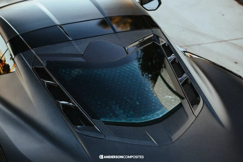 Anderson Composites 20-21 Chevrolet Corvette C8 OE Carbon Fiber Decklid Housing (w/ Backup Camera) - Side View