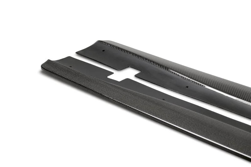 Anderson Composites 20-21 Dodge Charger Hellcat Type-MB Wide Body Rocker Panel Splitter - Back View