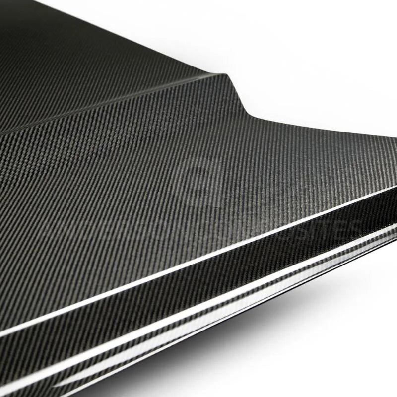Anderson Composites 2015-2017 Ford Mustang Double Sided Carbon Fiber Type-OE Style Hood - Back View