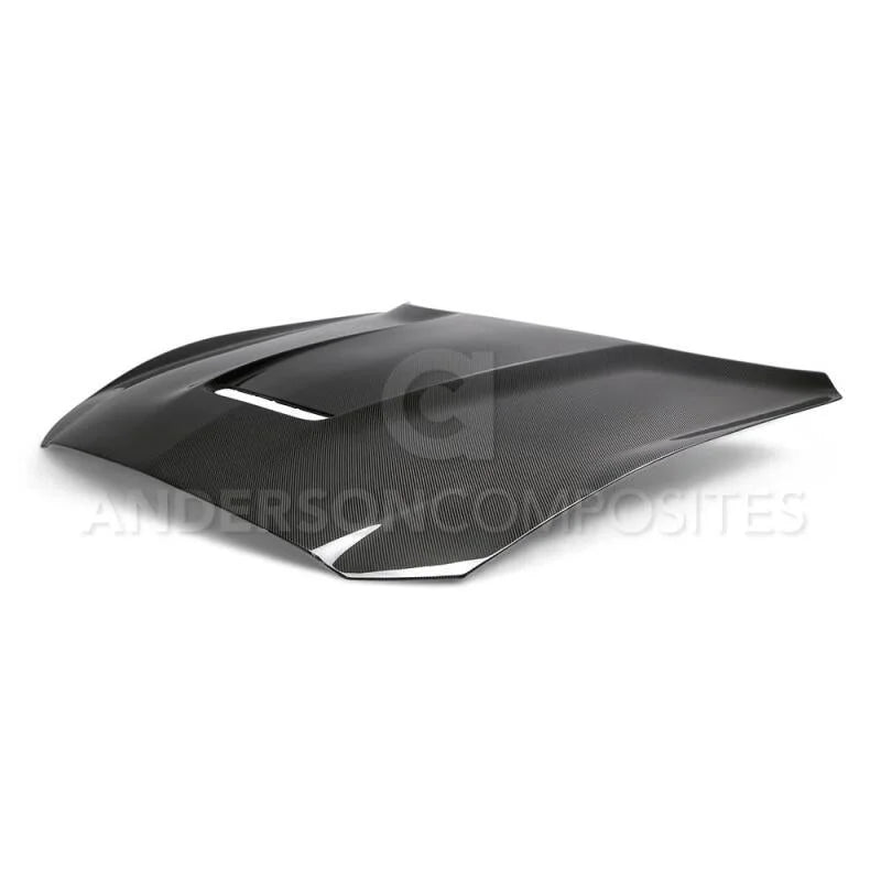 Anderson Composites 2015-2017 Ford Mustang Shelby GT350 Double Sided Carbon Fiber Hood - Back View