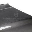 Load image into Gallery viewer, Anderson Composites 2015-2017 Ford Mustang Shelby GT350 Double Sided Carbon Fiber Hood - Installation View