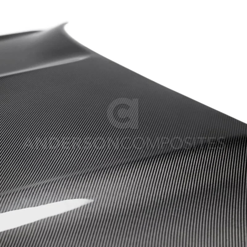 Anderson Composites 2015-2017 Ford Mustang Shelby GT350 Double Sided Carbon Fiber Hood - Installation View