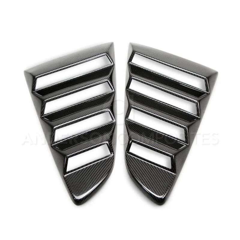 Anderson Composites 2015-2017 Ford Mustang Type-V Style Window Louvers - Vented - Back View