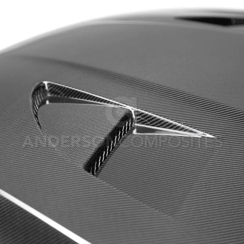 Anderson Composites 2015+ Ford Focus RS Type-SA Carbon Fiber Hood - Side View