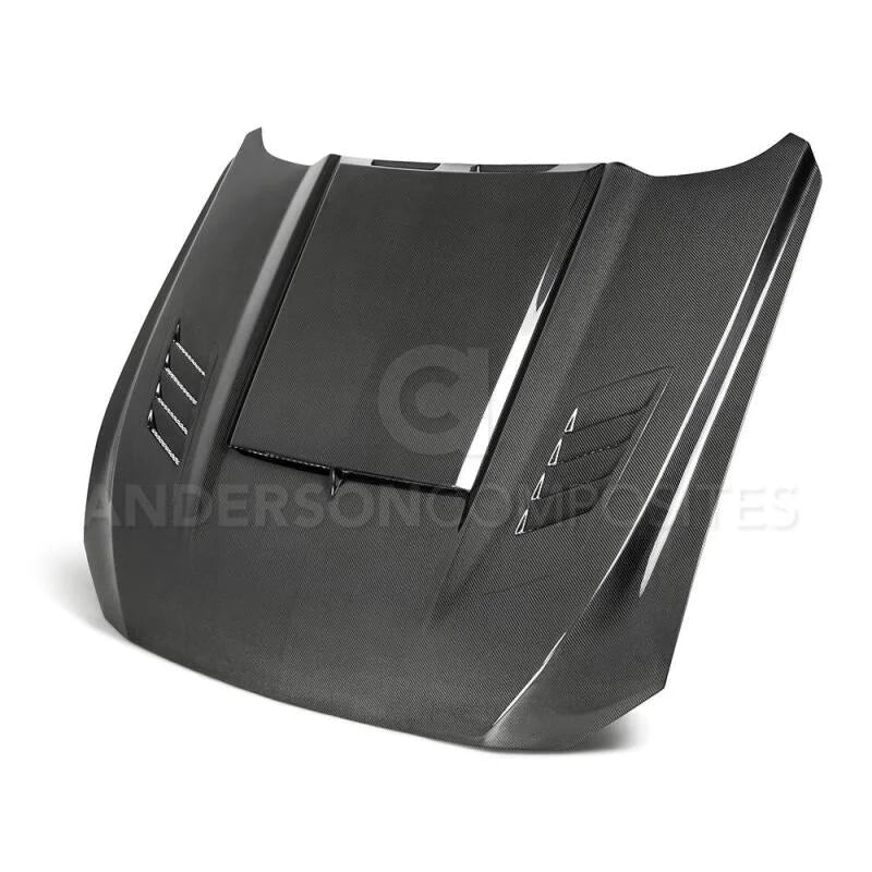 Anderson Composites 2018-2019 Ford Mustang Ram Air Double Sided Carbon Fiber Hood - Main Product View