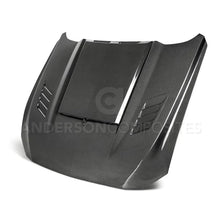 Load image into Gallery viewer, Anderson Composites 2018-2019 Ford Mustang Ram Air Double Sided Carbon Fiber Hood - Main Product View