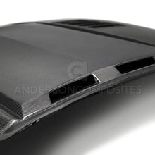 Load image into Gallery viewer, Anderson Composites 2018-2019 Ford Mustang Ram Air Double Sided Carbon Fiber Hood - Back View