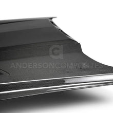 Load image into Gallery viewer, Anderson Composites 2018-2019 Ford Mustang Ram Air Double Sided Carbon Fiber Hood - Installation View