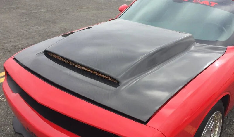 Anderson Composites 2018 Dodge Demon Cowl-Style Carbon Fiber Hood - Side View