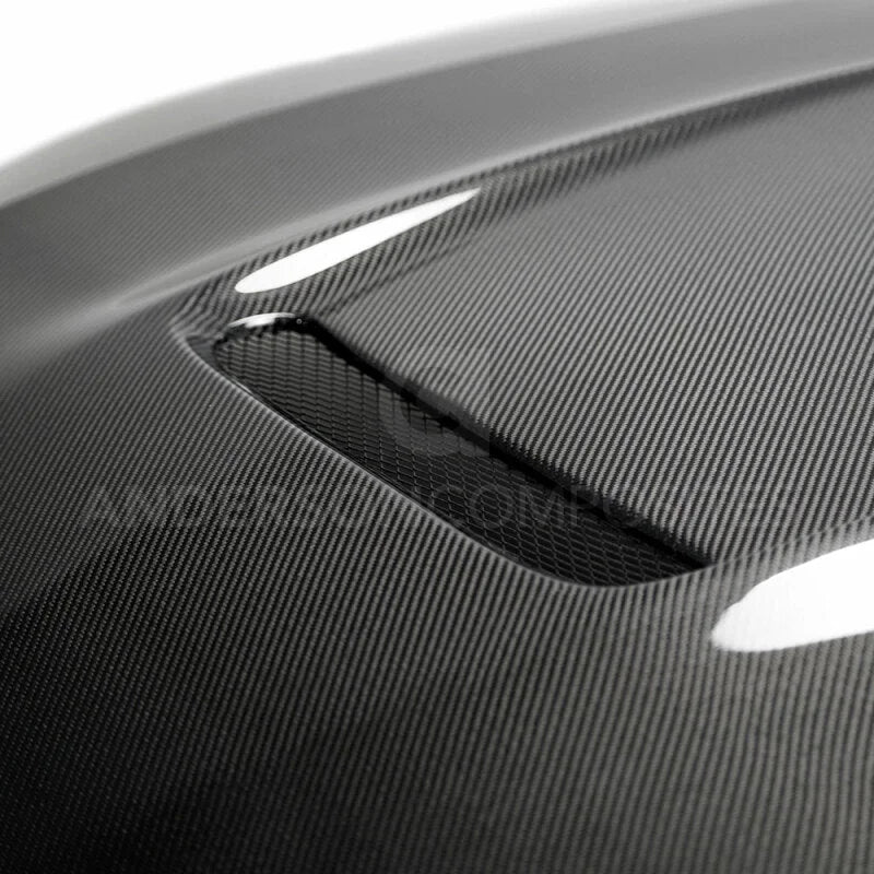 Anderson Composites 2018 Ford Mustang Type-GR Double Sided Carbon Fiber Hood - Installation View