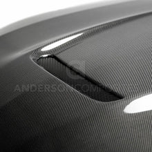 Load image into Gallery viewer, Anderson Composites 2018 Ford Mustang Type-GR Double Sided Carbon Fiber Hood - Installation View