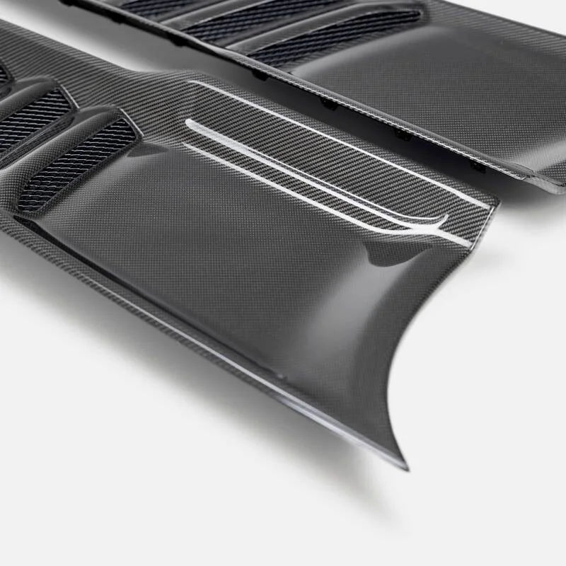 Anderson Composites 2021 Dodge RAM TRX Carbon Fiber Hood Vents - Type OE - Side View