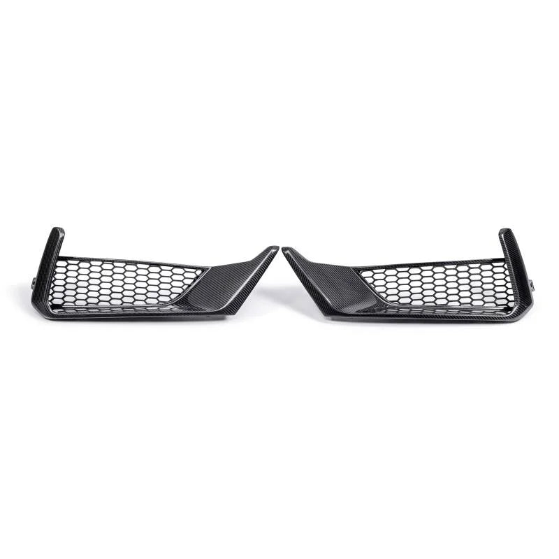 Anderson Composites 2024 Ford Mustang Dark Horse Carbon Fiber Front Bumper Inserts - Side View