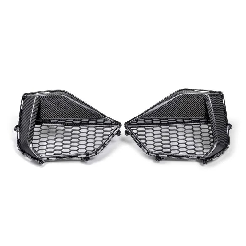 Anderson Composites 2024 Ford Mustang GT Carbon Fiber Front Bumper Inserts - Side View