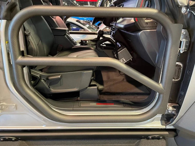 Anderson Composites 21-22 Ford Bronco 4DR Carbon Fiber Tube Doors - Front & Rear- Off Road - Installation View
