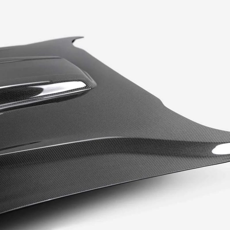Anderson Composites 21-23 Ford Mustang Mach 1 Type-SK Double-Sided Carbon Fiber Hood - Installation View