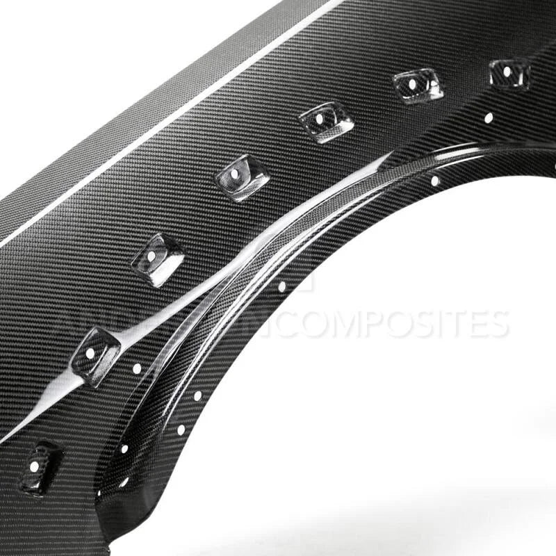 Anderson Composites Carbon Fiber Front Fenders (Pair) fits 2018-2022 Dodge Challenger / Dodge Demon - Installation View