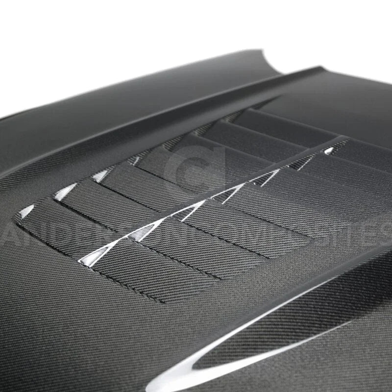 Anderson Composites Double Sided Type-GT5 Carbon Fiber Hood fits 2015-2017 Ford Mustang ECOBOOST / 2015 Ford Mustang GT 50...