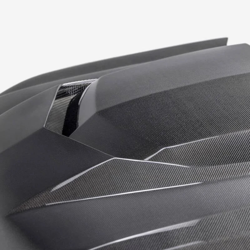 Anderson Composites Type-AZ Carbon Fiber Hood fits 2020-2024 Chevy Silverado - Back View