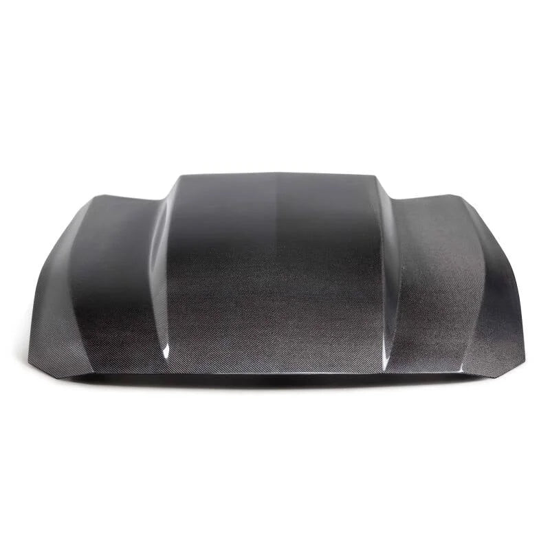 Anderson Composites Type-CJ Double-Sided Carbon Fiber Cowl Hood fits 2024 Ford Mustang - Side View