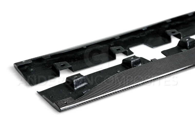 Anderson Composites Type-OE Rocker Panel Splitter fits 2015-2022 Ford Mustang - Back View