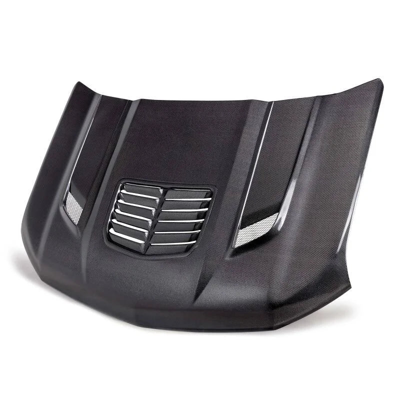 Anderson Composites Type-T2 Carbon Fiber Hood fits 2020-2024 Chevy Silverado - Back View