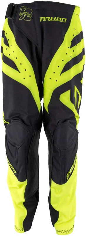 Answer 25 Arkon Nitrus Pants Black/Hyper Acid Youth Size - 28 - Side View