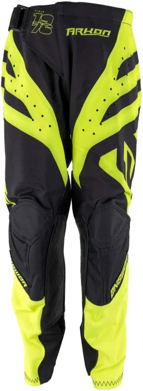 Answer 25 Arkon Nitrus Pants Black/Hyper Acid Youth Size - 28 - Side View